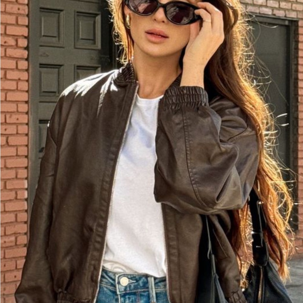 Faux leather Bomber Jacket
